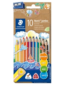 Farveblyanter Staedtler Noris Jumbo 10 stk. inkl. blyantspidser